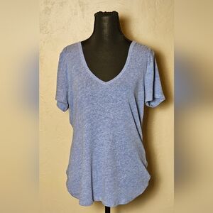 [GAP] V-Neck Basic Short Sleeve Blue Speckled Tee 《L》